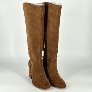 Vince Camuto Size 5 W EXTRA WIDE CALF Leila Brown Suede Knee High Heel Boots NEW
